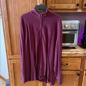 Brooks Brothers Men's Burgundy Zip-Up Sweater